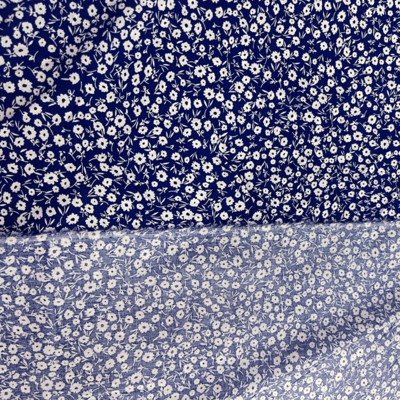 Ткань Штапель 110гр/м2, 100вск, 147см, цветы, синий, VT-11184/D19655/C#5 TOG012